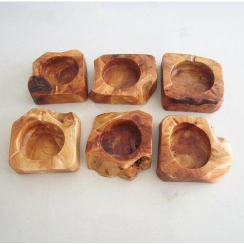 200PCS Eco Friendly Wooden Round Brown Ash Holder Smoke Cigarette Ashtray brown Pocket Ashtray 11-13cm
