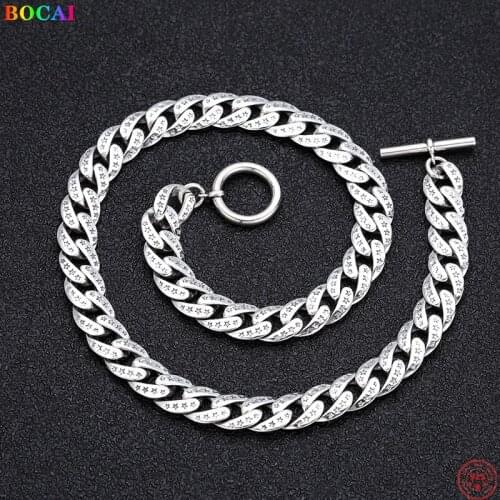 2020 New 100% real 925 sterling silver jewelry necklace for Men Thai silver necklace for Women 8mm thick Mens silver necklace