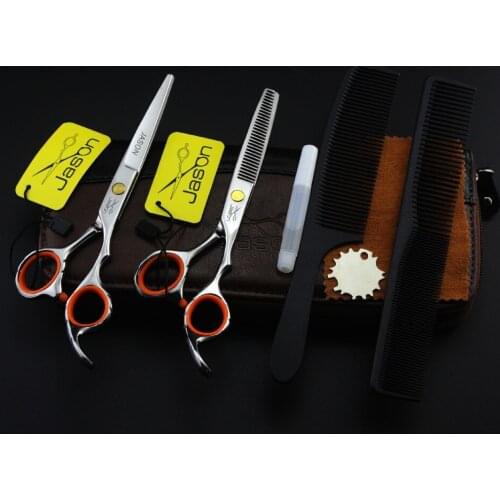 341# Hairdressing Scissors 5.5inch 4Pcs Suit Brand Jason TOP GRADE JP 440C Barber Cutting Scissors Thinning Shears Hair Scissors