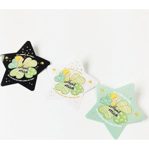 450PCS Vintage 3Colors Clover Star design kraft paper seal sticker for baking DIY Package Decoration label sticker Wholesale