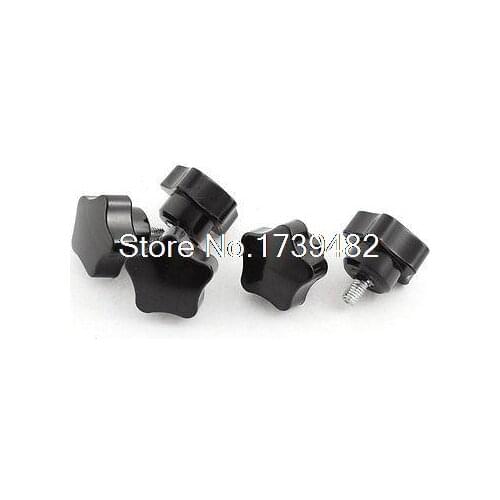5pcs 32mm Plastic Star Head M6x10mm Male Thread Screw on Clamping Knob Grips