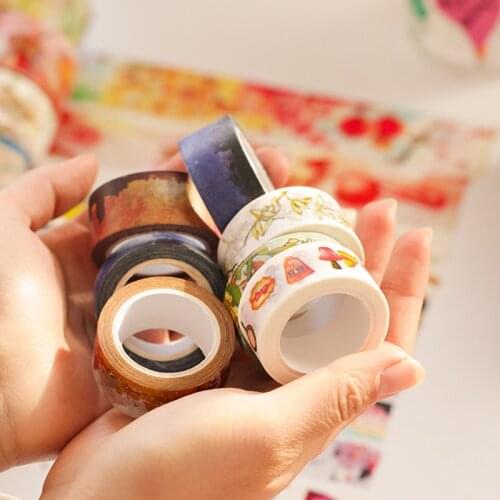 6 pcs/Lot Zakka decorative tape Japanese washi tapes Mask stickers scrapbooking tools Stationery School supplies F938