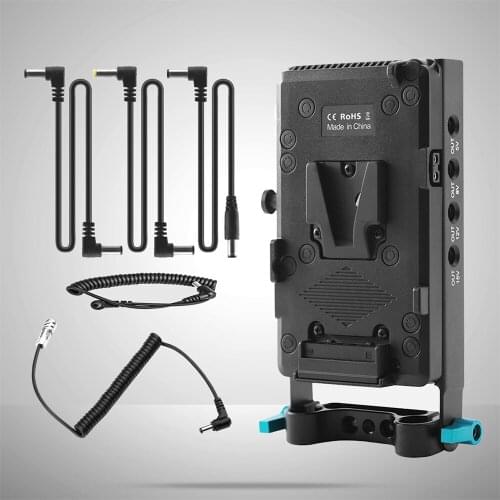 SAMTIAN Power Adapter Video Camera Power Supply System V-Mount Battery Gusset Power Adapter With 15mm Conduit Clamp