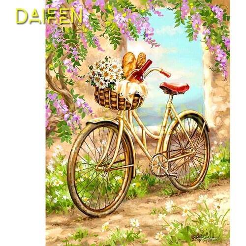 DIY 3D Diamond mosaic Full Square Diamond embroidery Bicycle bread flower Full Round Diamond painting Cross stitch Bicycle bread