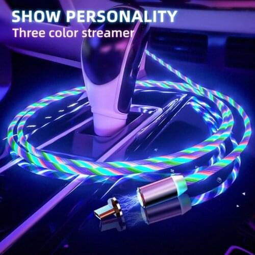Car Mobile Phone Charging Cables Magnetic Led Glow Flowing Wire For Audi A3 8l 8v 8p A4 B5 B6 B7 B8 A5 A6 C5 C6 C7 A7 A8 D2 D3