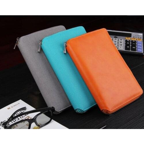 Metal Zipper Leather Notebook Hard Cover Spiral 96 Sheets Ruled Papers A5 A6 Creative Style