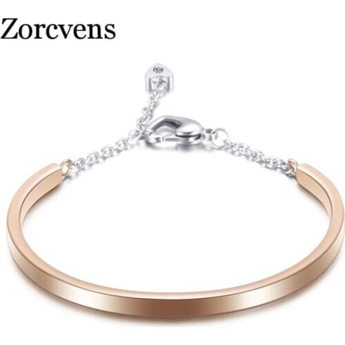 LETAPI Silver Color/Gold/Rose Gold/Black Colors 316L Stainless Steel Crystal Bangels Bracelets for women