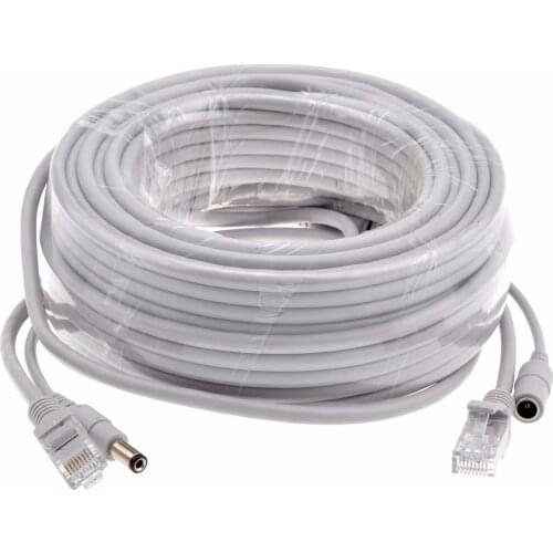CCTV CAT5/CAT-5e 5M/10M/15M/20M/30M Ethernet Cable RJ45 + DC Power CCTV network Lan Cable For NVR System IP Cameras
