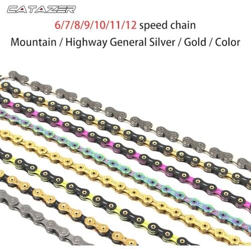 Mountain Bike Chain Colorful Hollowed MTB Road Type Bicicle Chain 116 Links Race Bicycle Chain Stainless 6 7 8 9 10 11 12 Speed