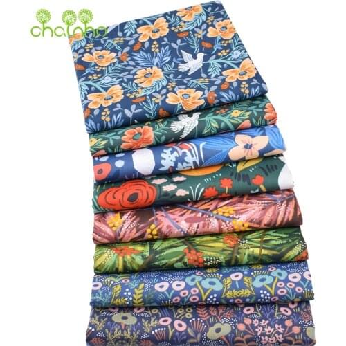 Chainho,Printed Twill Cotton Fabric,DIY Sewing&Quilting For Baby&Childrens Bedding Material,Gorgeous Flower,50x160cm or 20x25cm