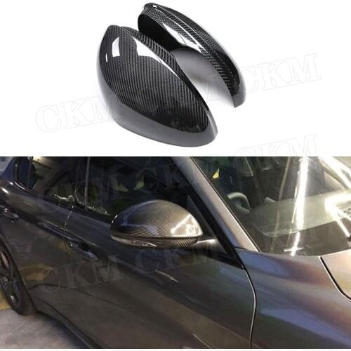 Dry Carbon Fiber/ABS Material Side Mirror Cover For Alfa Romeo Giulia 2017 2018 2019 Auto Car Styling
