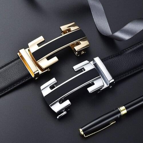 Crossten fashion male 100% genuine leather belt designer belt high-quality mens belt luxury automatic buckle cowskin belt