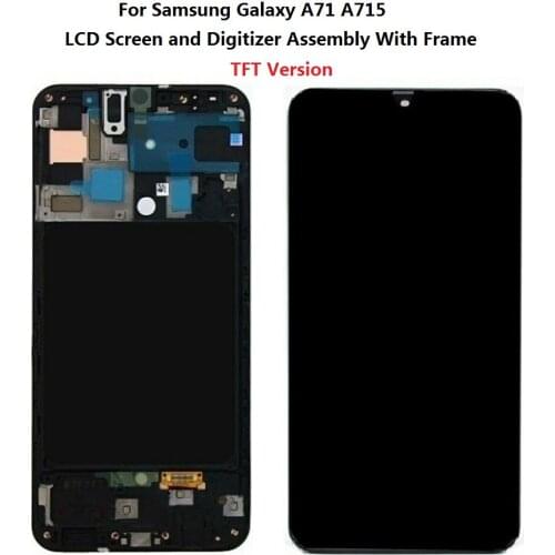 For Samsung Galaxy A71 A715 (TFT Version without Fingerprint Function)LCD Screen and Digitizer Touch Screen Assembly+Frame
