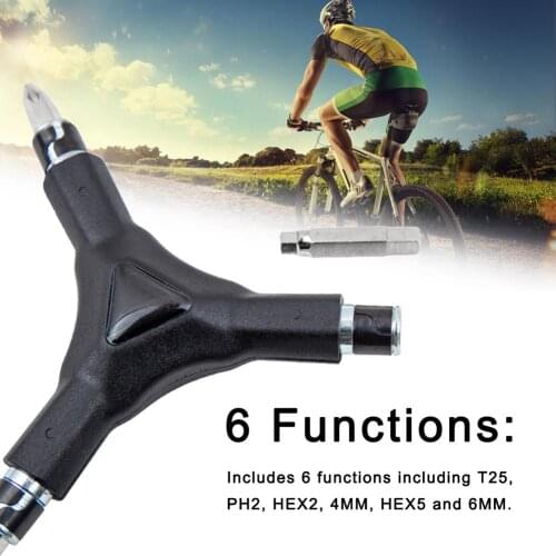 Shaped Bicycle Wrench Y Outer Hexagonal Wrenches Road Bike Key Tools With 6 Functions For Skateboards Scooters Bicycles