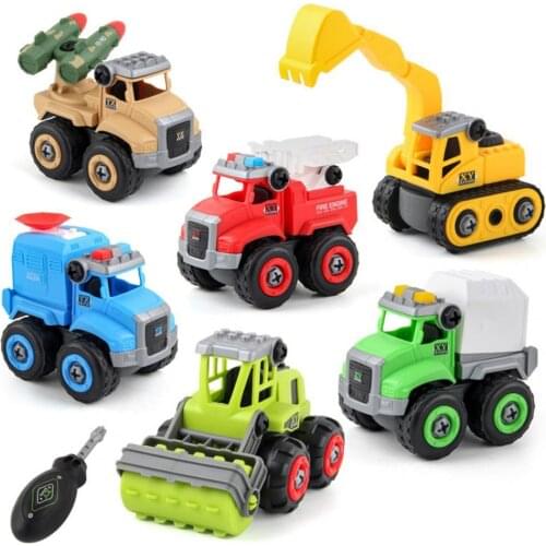 1 Set Engineering Vehicle Tool Educational Detachable Portable Mini Construction Vehicle Toy for Children