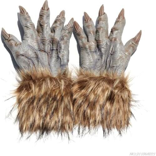 Halloween Scary Wolf Werewolf Claw Gloves Animal Festival Cosplay Latex Horrific Costume Accessory Carnival Party Decor Dropship