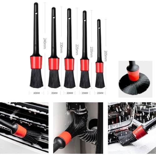 5 Different Brush Sizes Automotive Detail Brushes Detailing Brush Set Dashboard Air Outlet Clean Brush Tools for Car