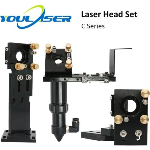 YOULASER CO2 Laser Head Set Lens Dia.18FL38.1 Dia.20FL50.8/63.5/101.6mm Integrative Mount Dia25 Mirror for Laser Cutting Machine