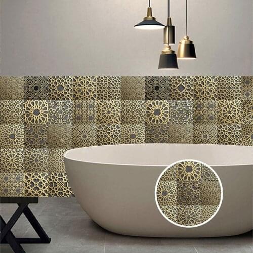 Retro Style Floor Wall Tile Sticker for Home Decor Self-adhesive Splashback Tile Decals for Living Room Kitchen Vinyl Wallpaper