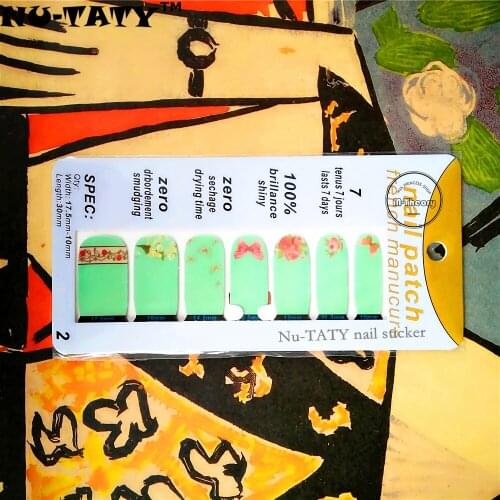 Nu-TATY Eastern Floral Style Nail Sticker 14 pcs/set Waterproof Nail Decals Art Stickers Gel Polish Manicure Foils Beauty Makeup