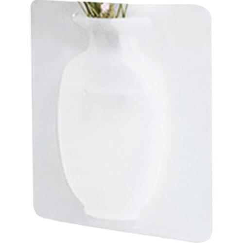 Adsorption Magic Silicone Vase Stick Wall Hanging Vase Stickers Glass Wall Refrigerator No Trace Plastic Vase Sticker