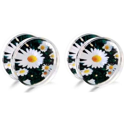 TIANCIFBYJS Simple Ear Piercing Plugs Tunnels Transparent White Black Acrylic Earring Gaugues Expanders Body Jewelry For Unisex