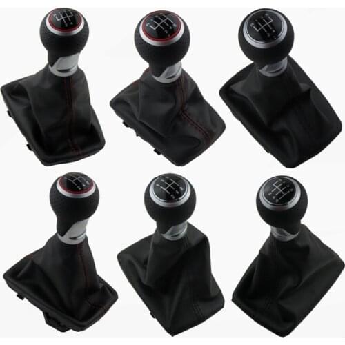 Matte Red Ring Gear Shift Knob Boot Frame For Audi A4(2001-2008) B6(2001-2005) A6 C5(2001) For Seat Exeo(2011) Leon(2000)