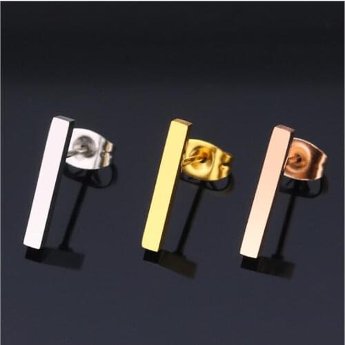 Size 15mm Titanium 316 L Stainless Steel Gold-color IP Planting Stud Earrings No Easy Fade Allergy Free Fashion Jewelry