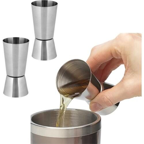 15/30ml Or 25/50ml Stainless Steel Cocktail Shaker Measure Cup Dual Shot Drink Spirit Measure Jigger Kitchen Gadgets Bar Tools