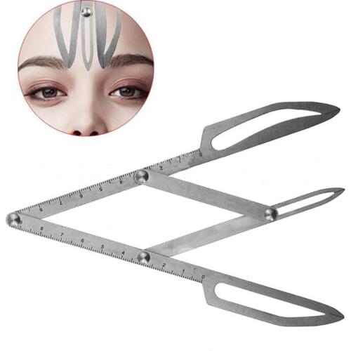 Stainess Steel Eyebrow Grooming Stencil Shaper DIY Eyebrow Positioning Measure Tool Three-Point Balance Tattoo Stencil Template