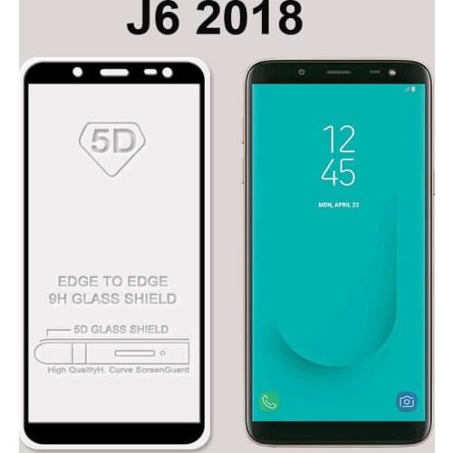 Ultra-Thin White black color full screen protector Tempered Glass film For Samsung Galaxy J6 2018 Screen protective glass film