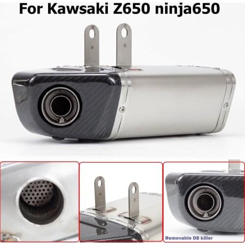 Motorcycle Exhaust System Escape For Kawasaki ER6F Z650 2017 - 2019 Titanium Alloy Front Link Pipe Muffler DB Killer