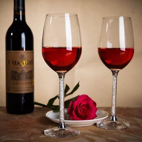 High-grade lead-free crystal wine glass with diamond cup goblet wedding wine glass drill with high-grade suit