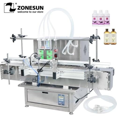 ZONESUN ZS-DTDP-4P Automatic Diaphragm Pump Beverage Shampoo Essential Oil Filling Machine Four Nozzles Glass Bottle Jar Filler