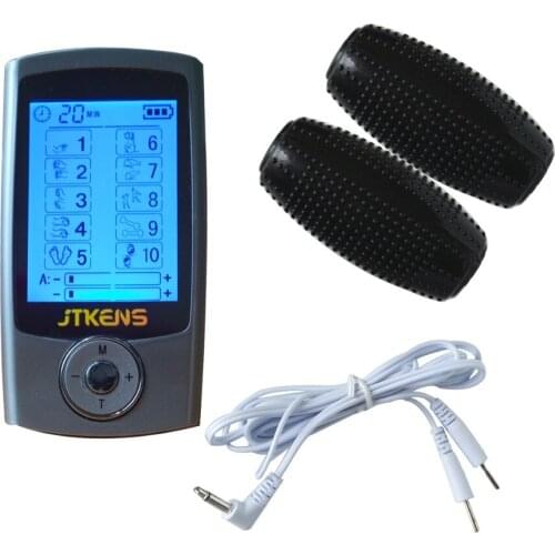 10Modes TENS/EMS Portable Physiotherapy Healthcare Smoothing Fatigue Massager+1Pr Hand Massage Ball+A 2in1 Pin Wire Health Care