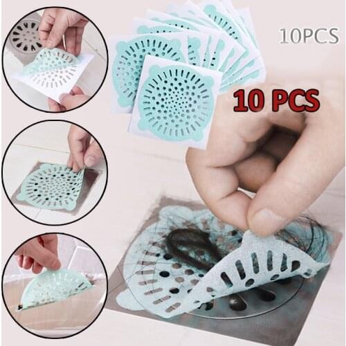 10 PCS Disposable Floor Drain Sticker Sewer Anti-blocking Hair Filter Mesh Toilet Filter Paper