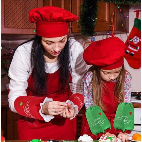 2 Pcs Christmas Oversleeves, Santa Claus Non-woven Sleeves with Elastic Cuff (Red, Green)