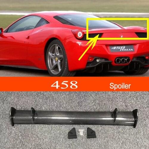 458 Real Carbon Fiber GT-style Car-styling Sporty Rear Trunk Wing Spoiler for Ferrari 458 Sedan