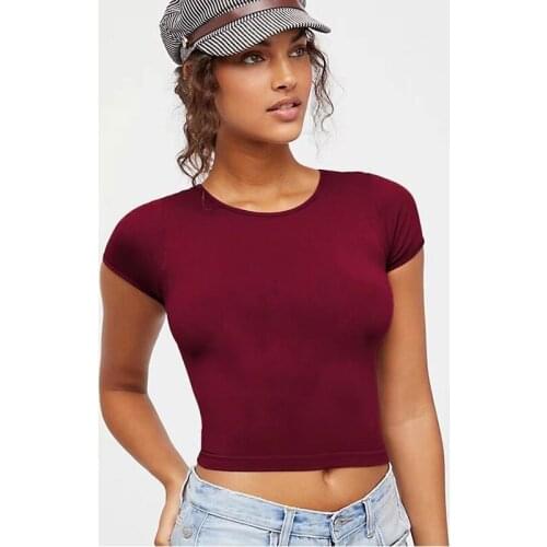 Женские однотонные футболки ALWORTH China At AliExpress