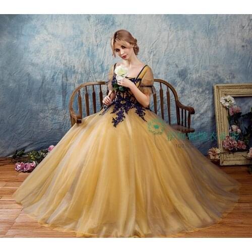Embroidery bowknot cosplay ball gown medieval dress Renaissance gown queen Victorian Belle Ball