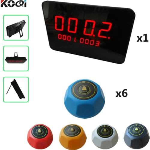 Wireless Table Order Calling System Most Popular Service For Guest Restaurant 433.92 Pager Equipment (1 display+6 call button)