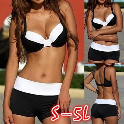 Big conservative hard bag black and white stitching bikini Brazilian bikini 2021 summer womens split swimsuit new fashion trend