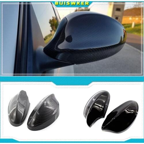 Car Side Wing Replacement Mirror Cover Rear-View Caps For BMW 1 3 Series E81 E82 E87 E88 E90 E91 E92 E93 Carbon and AN Black