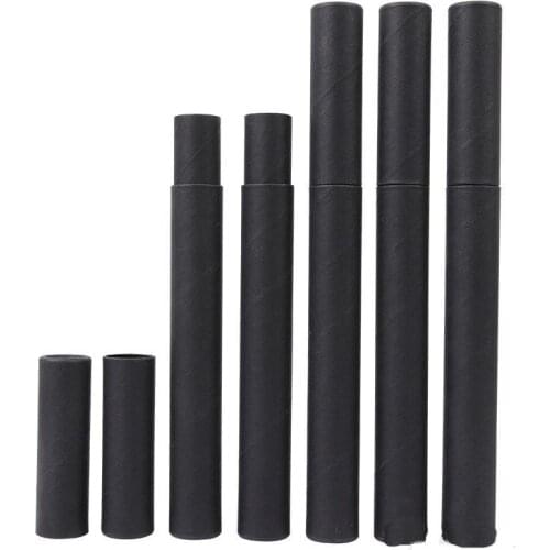 Black Kraft Paper Incense Tube Incense Barrel Small Storage Box for pencil Joss Stick Convenient Carrying 20.7x2.1cm#252