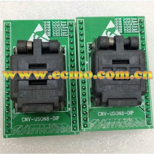 CNV-USON8-DIP, USON8 DFN8 QFN8 socket adapter, 8 pin, pitch 0.5mm, 2*3MM, 2x3mm