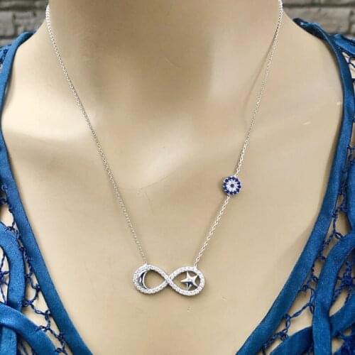 Endeless Star 925 Sterling Silver Necklace Women Girls Gift Jewelry Accessories Fashion Handmade Elegant Chain