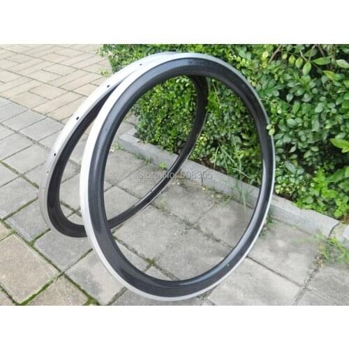 FLX-RIM-C25 : carbon Glossy Cycling road bike Bicycle 700C Clincher wheel rim 50mm with Alloy Brake Surface