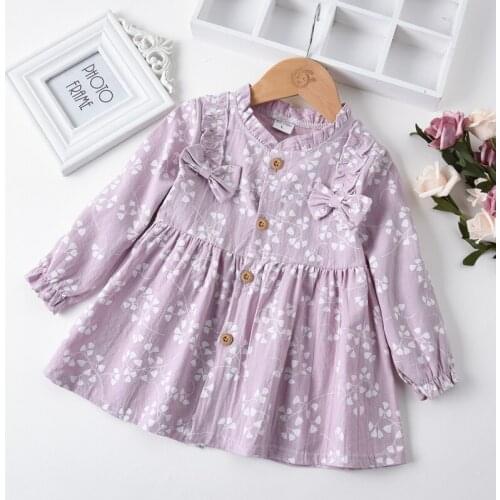 Girls' cotton dress floral cardigan coat