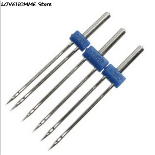 3Pcs/set Sewing Needle Double Twin Needles Sewing Needles Pins Knitting Needles Needlework Size 2.0/90-3.0/90-4.0/90