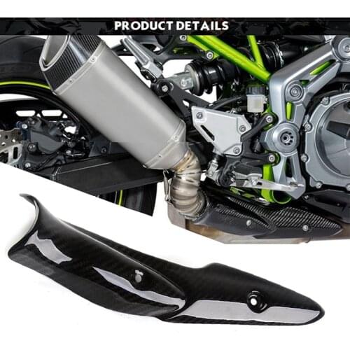 Motorcycle Exhaust Pipe Cover Carbon Fiber Anti-Scald Cap Heat Shield Guard Shell for Kawasaki Z900 Z 900 2017-2021